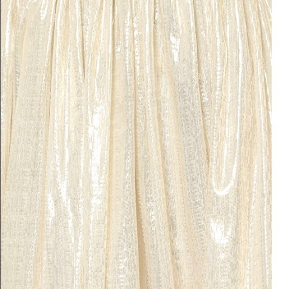 Alice + Olivia Midi Length Pleated Skirt Gold - Picture 4 of 6